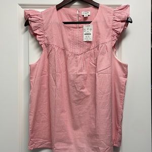 BRAND NEW!!!  J.CREW FACTORY PINK & WHITE STRIPED TOP. SIZE SMALL.